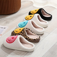 Women's Lightning Smile Face Pattern Plush Slippers