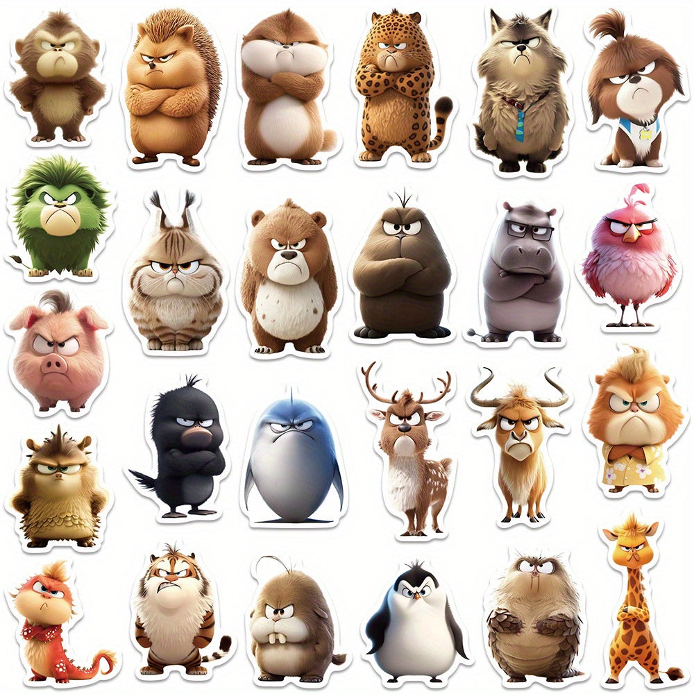 50pcs Angry Animal Stickers for DIY Crafts Christmas Books Suitcases