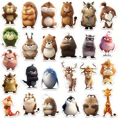 50pcs Angry Animal Stickers for DIY Crafts Christmas Books Suitcases