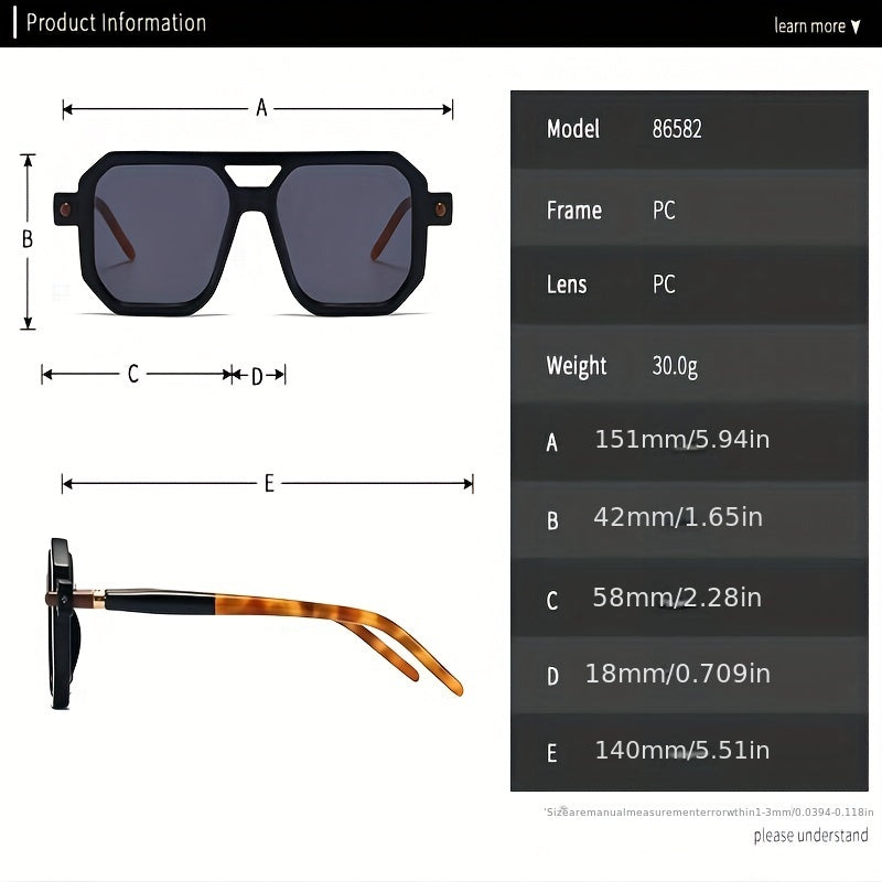 Men's Vintage Square Polarized Sunglasses UV Protection