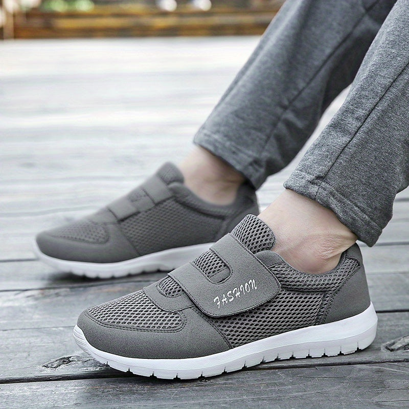 Men's Mesh Hook And Loop Casual Shoes For Jogging