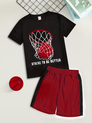 Boys Dinosaur Block Outfit Shorts & Round Neck T shirt Casual Kids Summer