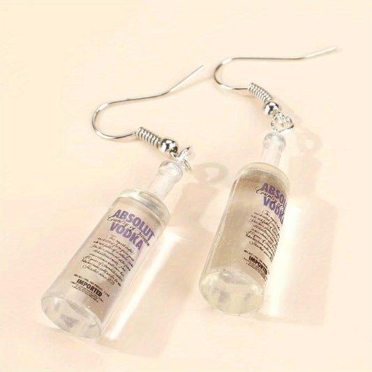 Resin Wine Bottle Hook Earrings Creative Gift For Women Girls