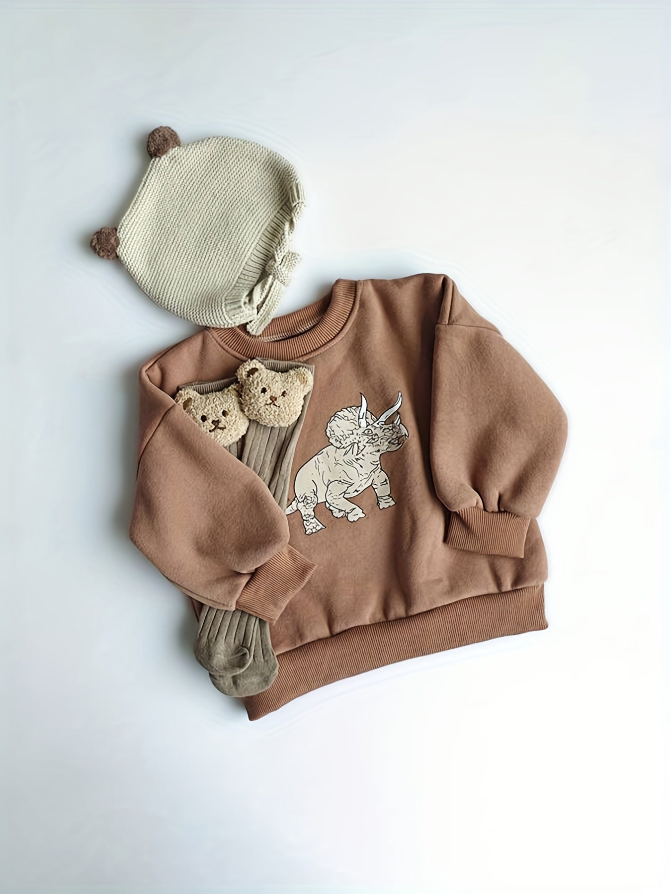 Animal Print Kid's Thermal Sweatshirt Long Sleeve Top