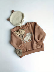 Animal Print Kid's Thermal Sweatshirt Long Sleeve Top
