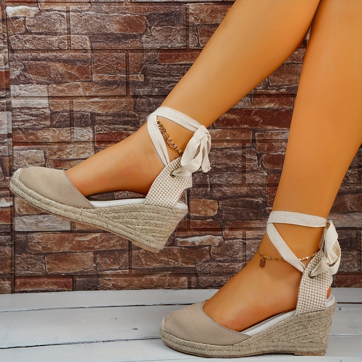 Women's Cross Strappy Wedge Sandals Slingback Espadrilles