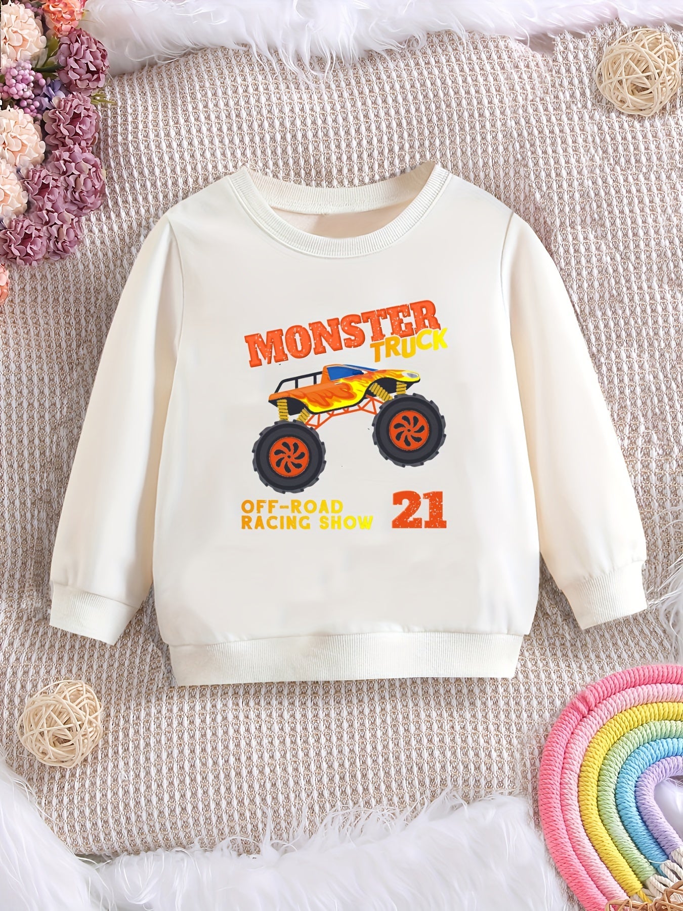 Boy's Off road & Monster Truck Print Sweatshirt