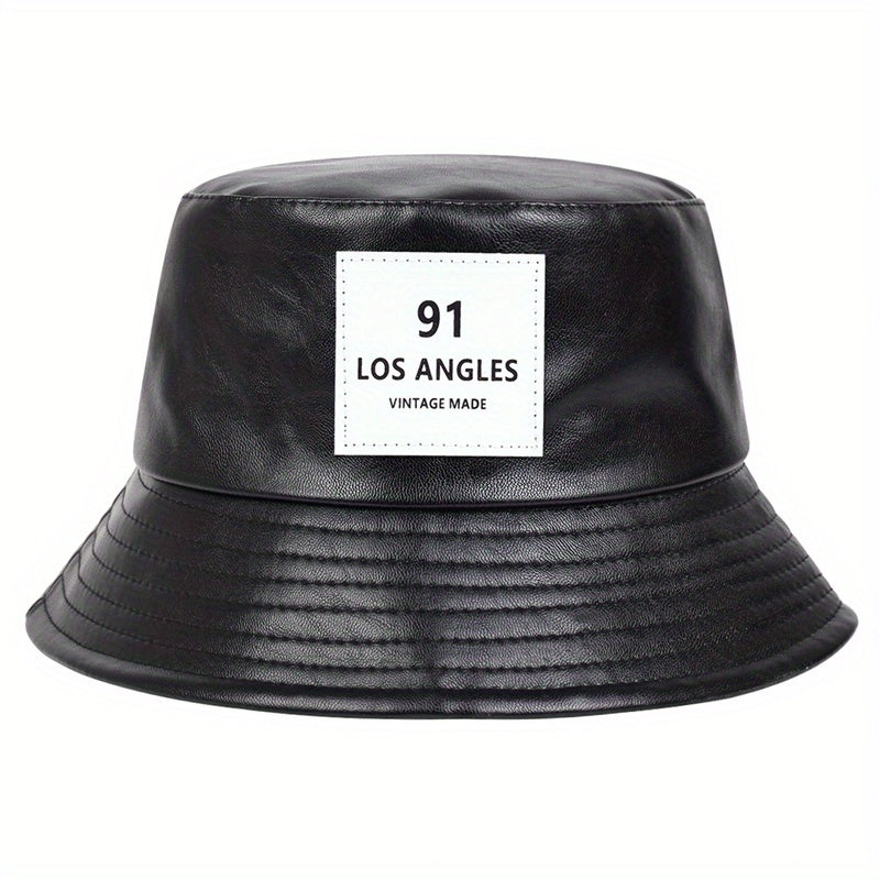 Men's LOS ANGLES PU Leather Bucket Hat