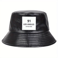Men's LOS ANGLES PU Leather Bucket Hat