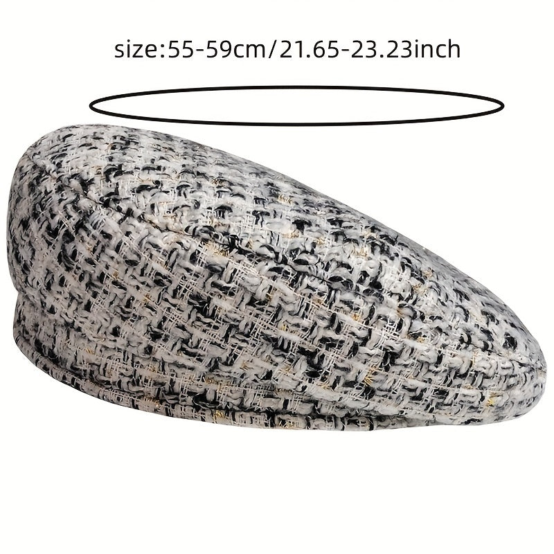 Plaid Pattern Beret Lightweight Painter Cap Vintage Berets