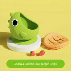 Dinosaur Silicone Bowl Anti-fall and Anti-scalding Tableware