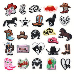 26pcs Cowboy Charms For Bubble Slides Sandals PVC Shoe Decorations Accessories
