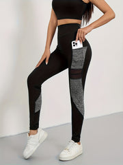 Mesh Stitching Yoga Leggings High Waist Hip Lifting Workout Pants