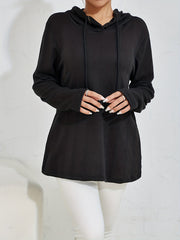 Solid Drawstring Long Sleeve Hoodie Casual Comfy Stylish Loose Sweatshirt