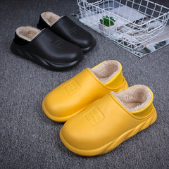 Men's Warm Fleece Slip On Slippers, Outdoor Walking Shoes