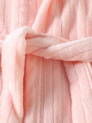 Kid's Heart Embroidery Flannel Bathrobe PJ Coral Fleece Loungewear