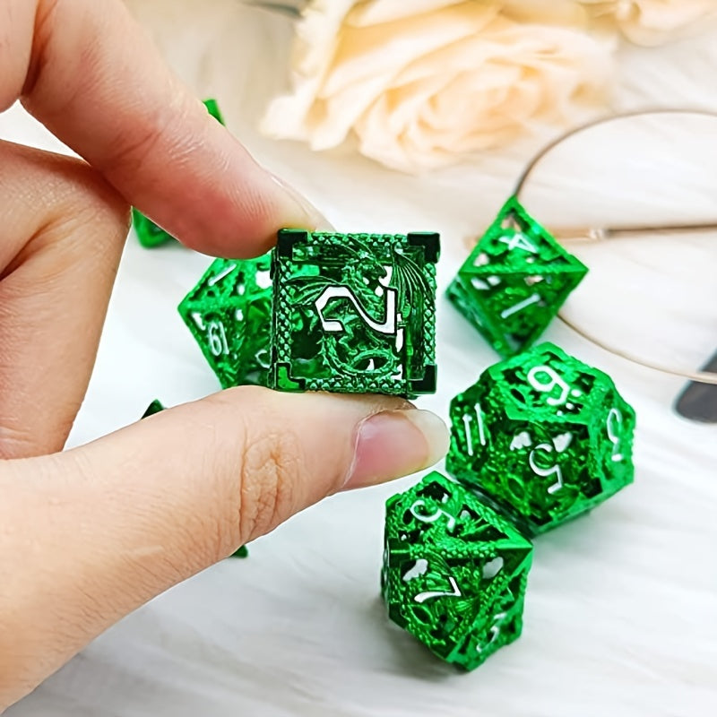 Hollow Octopus Metal Dice Set Polyhedral for Table Games