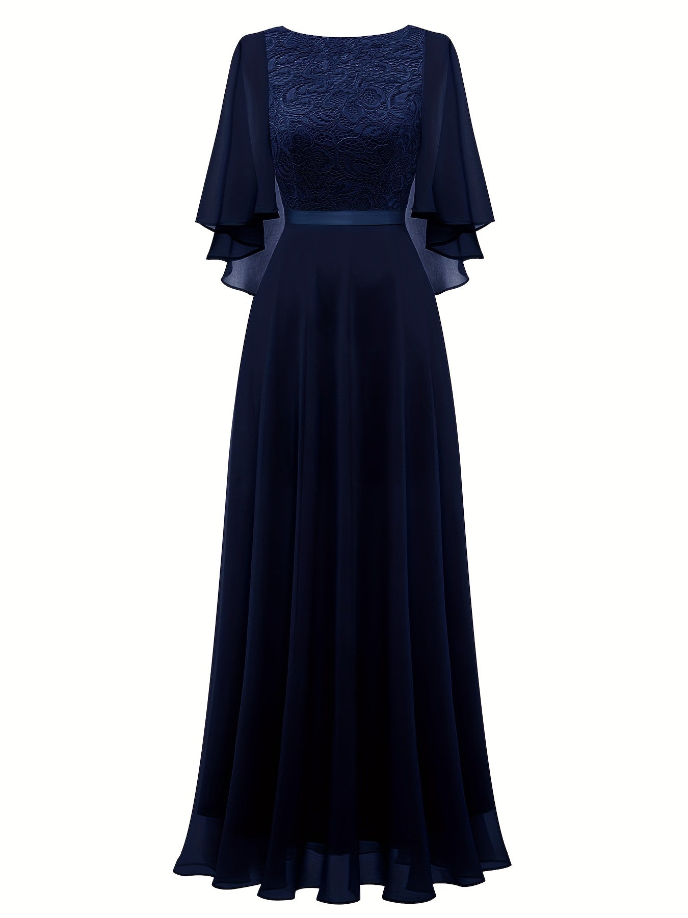 Lace Aline Bridesmaid Dress Crew Neck For Wedding Party