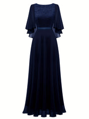 Lace Aline Bridesmaid Dress Crew Neck For Wedding Party
