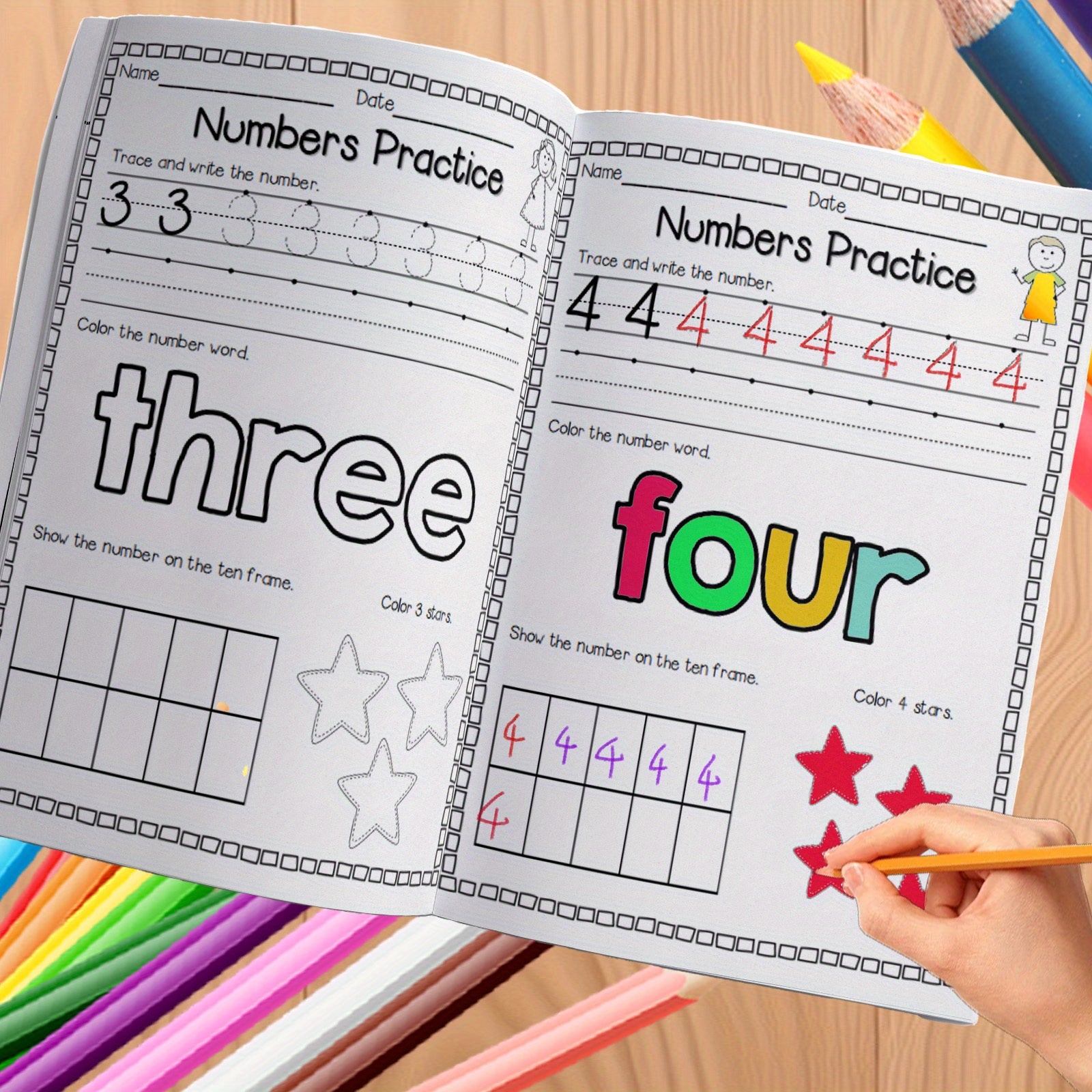 Tracing Practice Book 0-100 Math Coloring Activity
