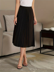 Pleated High Waist Casual Skirt for Women