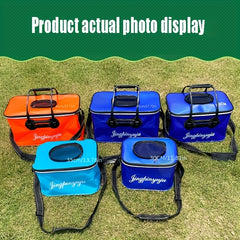 Durable Folding Fish Bucket Assorted Colors