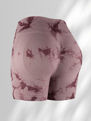 4-Pack Tie Dye Yoga Shorts High Waisted Activewear