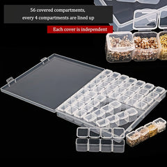 5D Diamond Painting Storage Container, 28 56 Grids Clear Diamond Embroidery Box