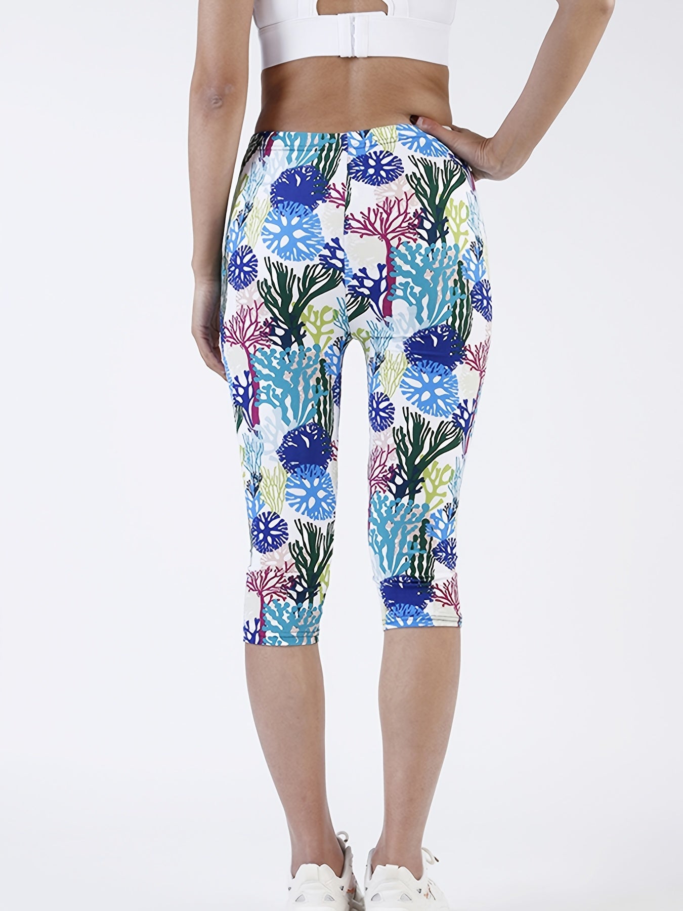 Floral Print Skinny Leggings High Waist Yoga Leggings