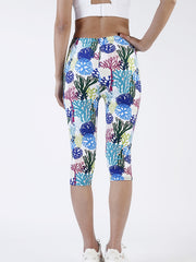 Floral Print Skinny Leggings High Waist Yoga Leggings