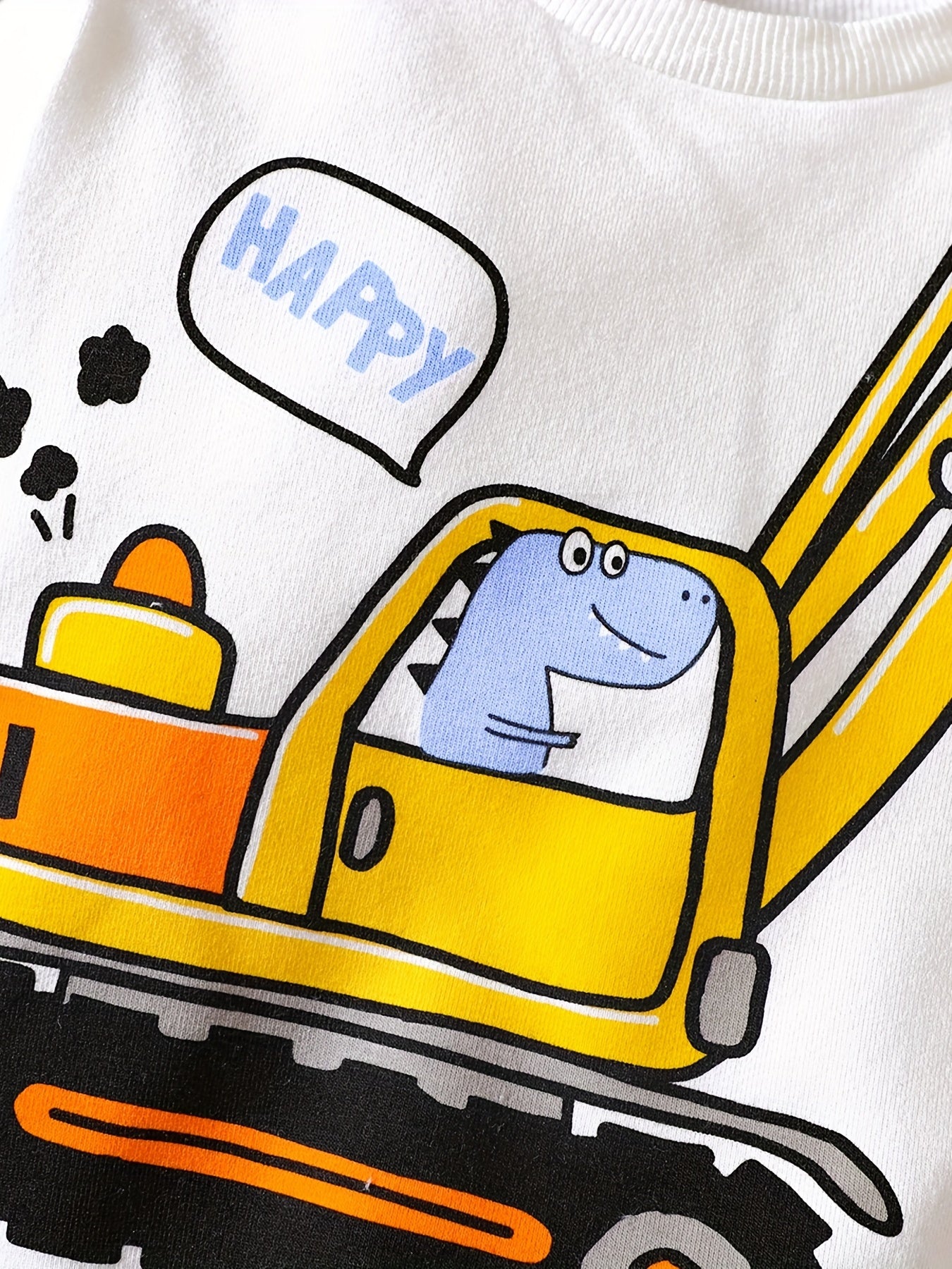 Boys Infant Cartoon Print Sweatshirt Top Denim Set
