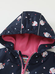 Toddler Girl's Waterproof Windproof Hooded Jacket