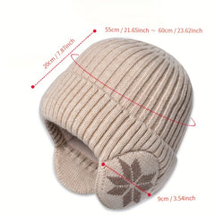 Thickened Velvet Knitted Woolen Hats for Winter, Ear Protection