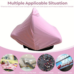 2-in-1 Car Seat Cover Canopy Sun Shade & Bug Net for Baby