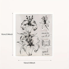 1pc Lily Flower Clear Stamps Transparent Stamp DIY Craft Making Greeting Card