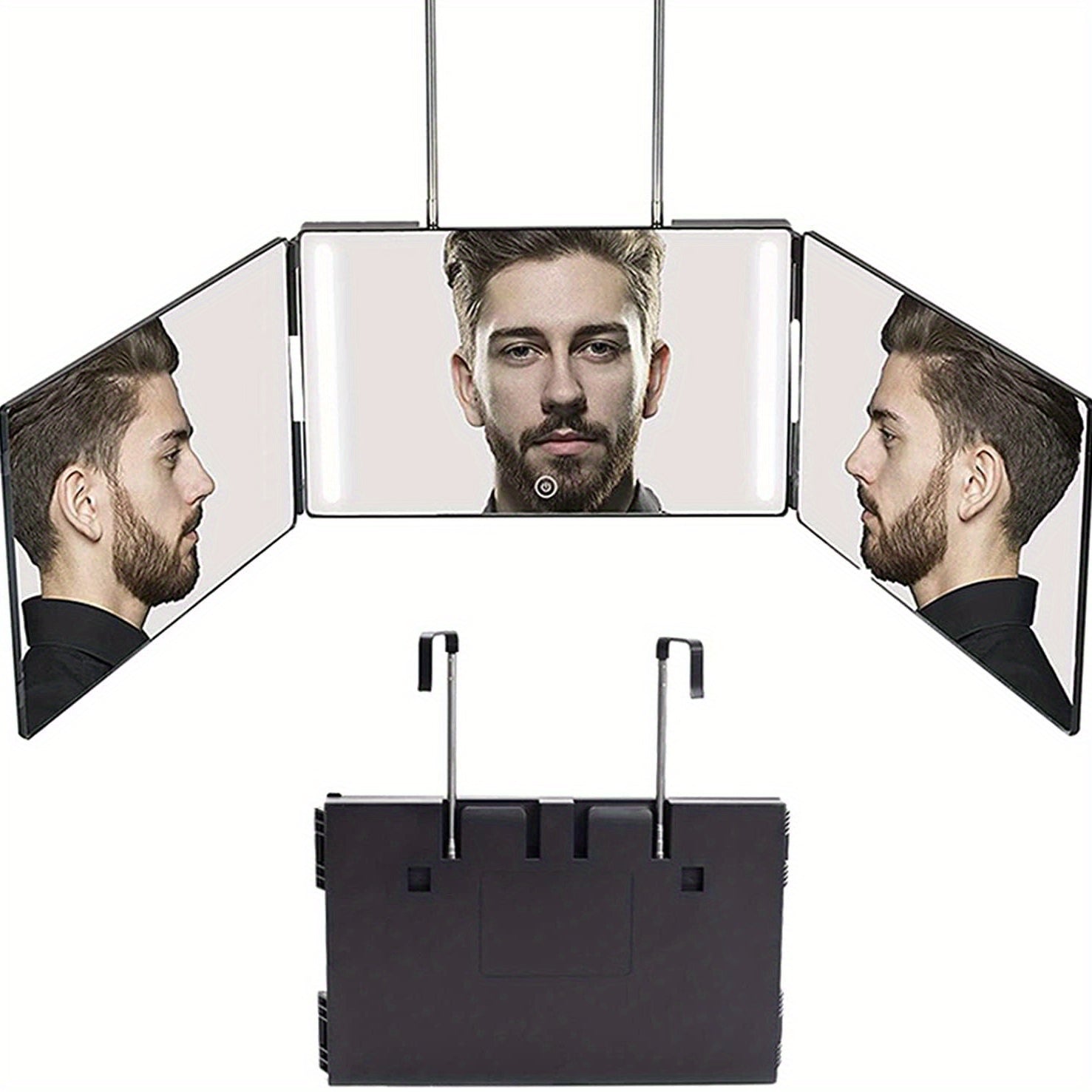 360 Degree Trifold Haircut Mirror for Hair Cutting Shaving Grooming