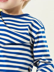 Boys Striped Pullover Sweatshirt Long Sleeve Crew Neck Tops