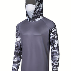 Men's Camo UPF 50 Sun Hoodie w/ Mask Long Sleeve Quick Dry Top