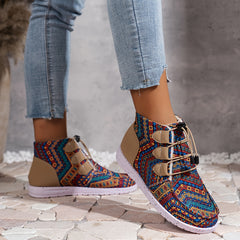 Geometric Print Tube Snow Boots Women's Footwear
