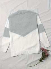 Colorblock V-Neck Sweater Long Sleeve Pullover