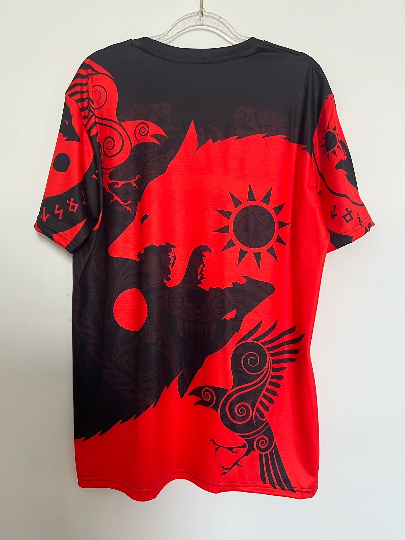 Men's 3D Totem Animal Print T shirt Casual Crew Neck Tee