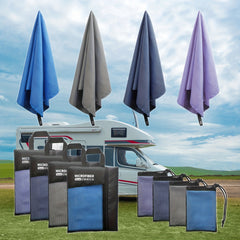 Quick Drying Microfiber Towel with Mesh Bag - Soft & Portable for RV Bathroom