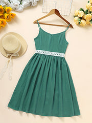Cotton Lace Suspender Dresses Set for Mother and Daughter