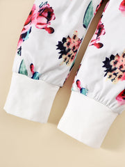 Christmas 3pcs Baby Floral Hooded Long Sleeve & Sweatpant Set