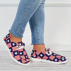 Women's Star Spangled Printed Lazy Shoes Lightweight Low Top