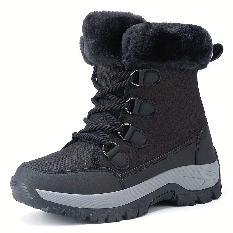 Women's Waterproof Winter Snow Boots with Faux Fur Lining