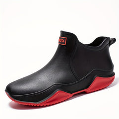 Women's Letter Graphic Rain Boots Round Toe Ankle Boots
