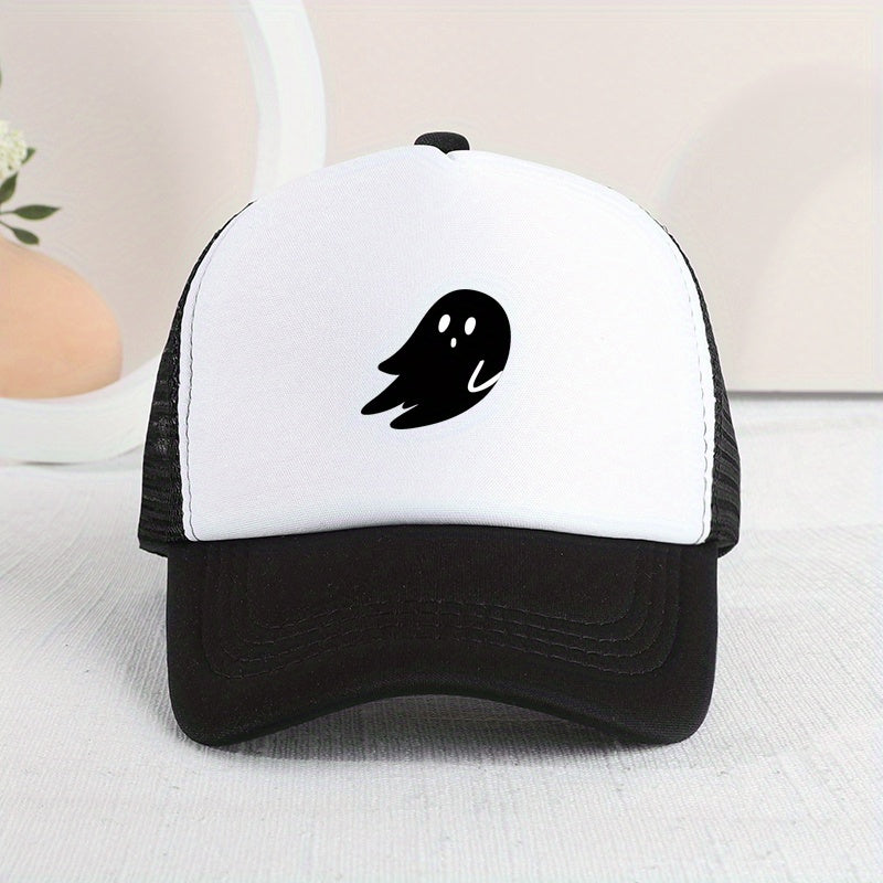 Mesh Printed Sunshade Ghost Baseball Cap For Kids