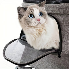 Pet Dog Stroller For Cats & Dogs, Weather Cover, Storage Basket