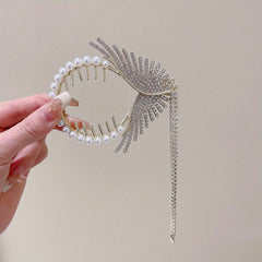 Rhinestone Wings Banana Clip Hair Claw Vintage Hair Clip